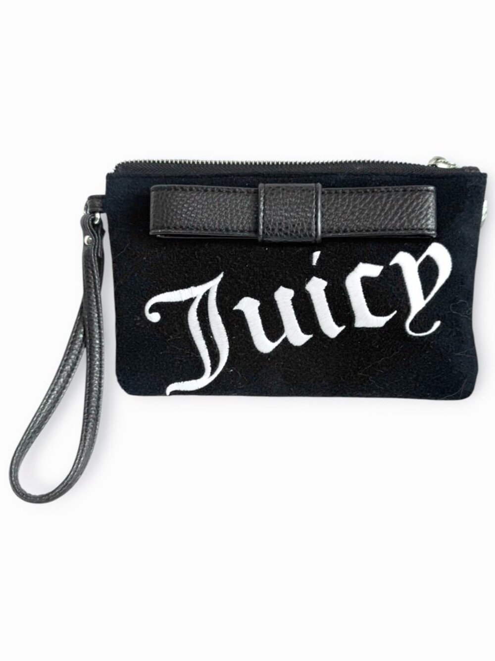 Juicy Couture Stripe It Rich Black and White Wristlet Wallet